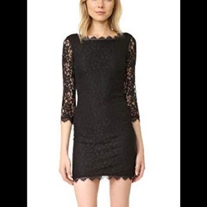 Diane Von Furstenburg black lace dress